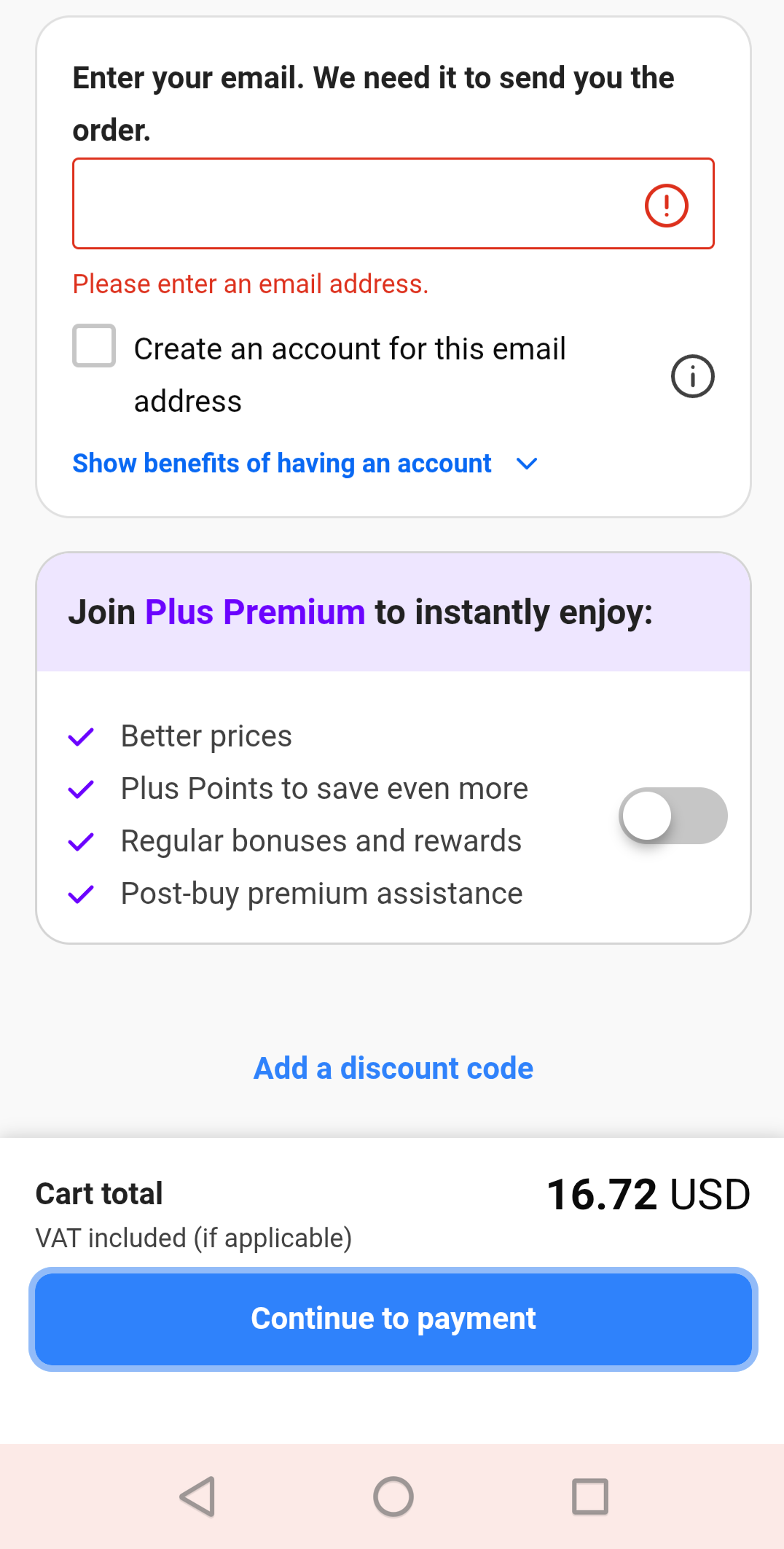 Step 5: Enter email