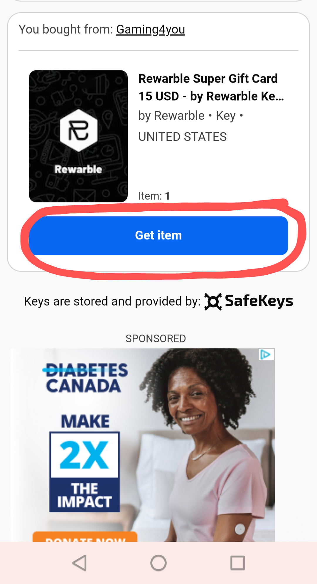 Step 8: Get order button